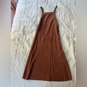 Reformation brown ribbed tank dress